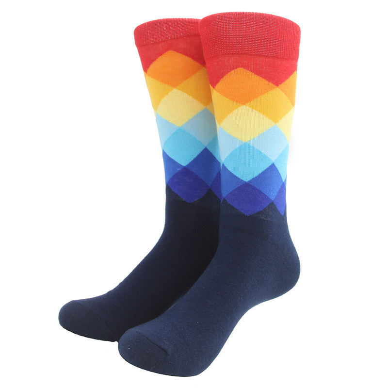 Gradient Colored Check Socks | Top Tier Style