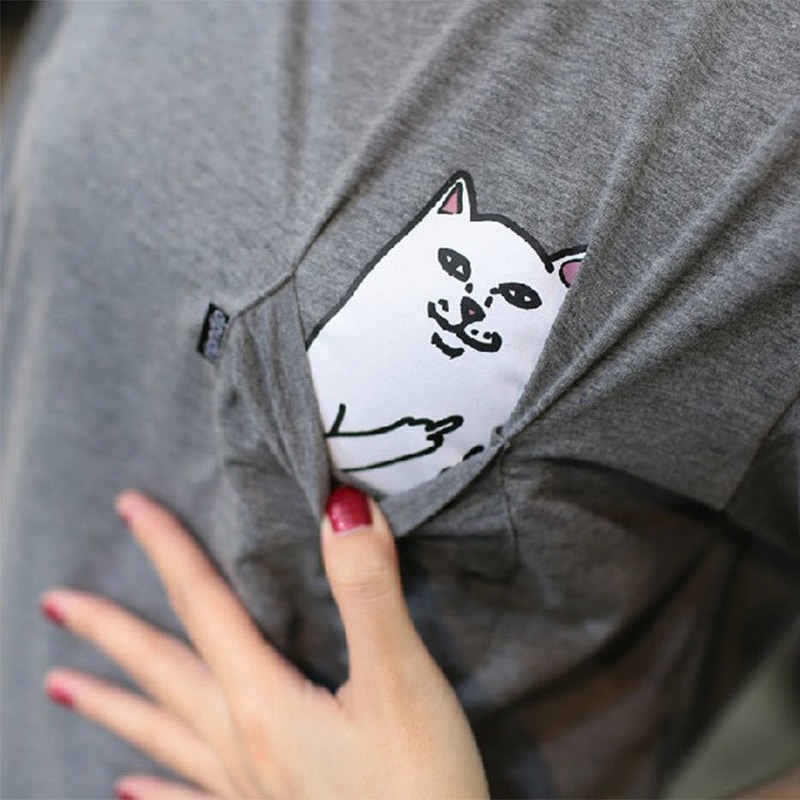 Someday bulge auditorium Cat Pocket Middle Finger Shirt | Using the finger | Top Tier Style