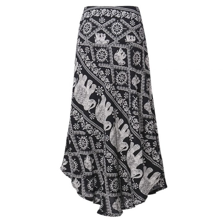 Vintage Bohemian Elephant Print Skirt | Top Tier Style