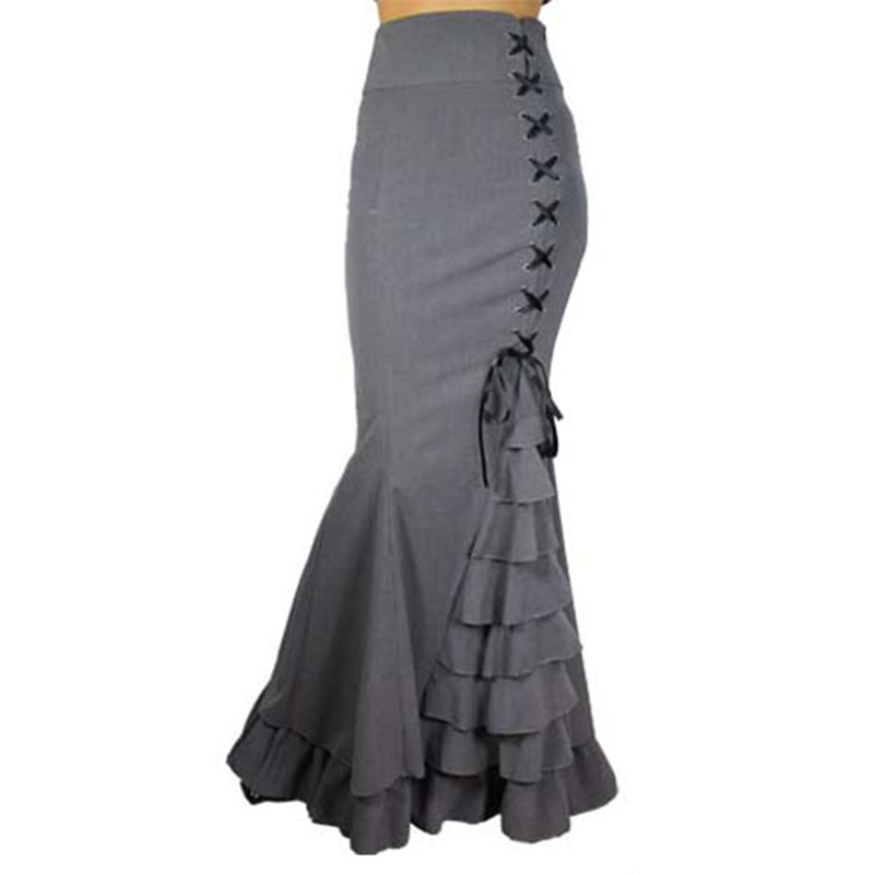 Lace Up Floor Length Mermaid Skirt | Top Tier Style