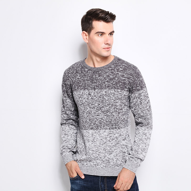 Gradient Gray Knitted Sweater | Top Tier Style