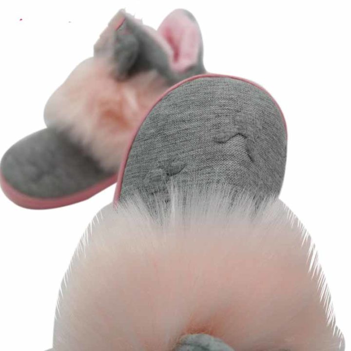 Fluffy Rabbit Ear Slippers | Top Tier Style