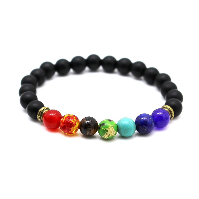 7 Chakra Healing Stones Bracelet Seven Chakras Bead Rainbow Bangle