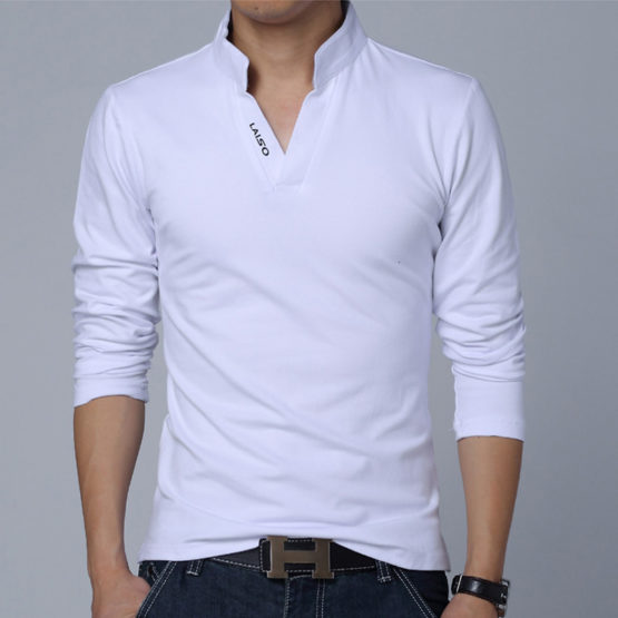 Long Sleeve T Shirt with Stand Up Collar | Top Tier Style