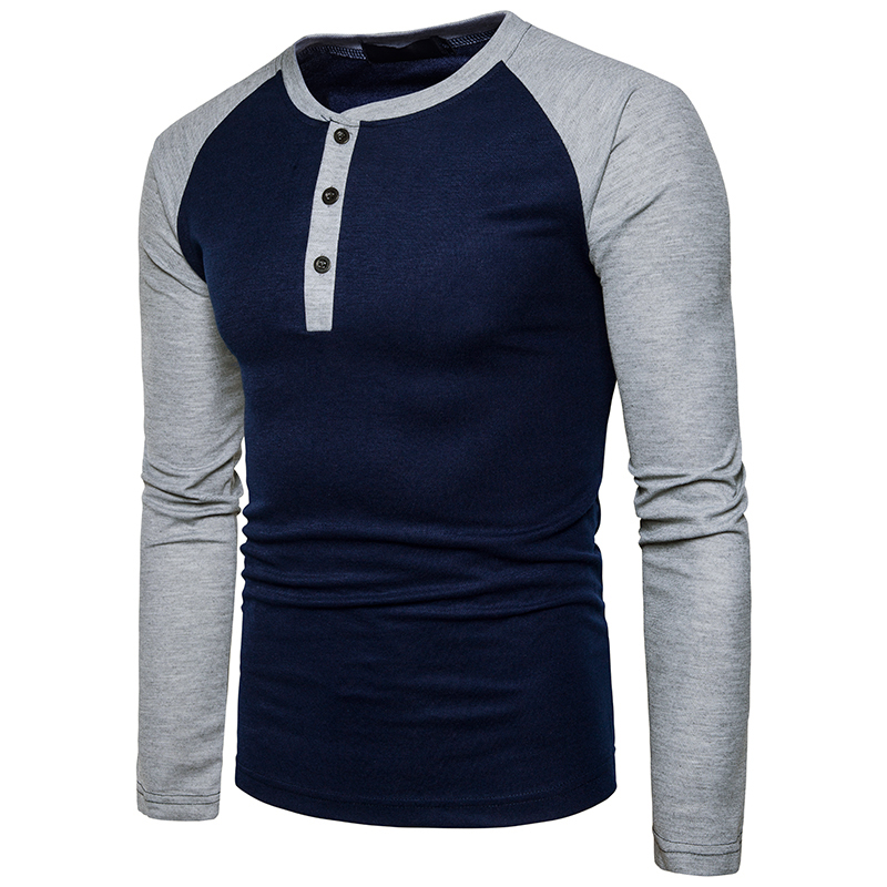 Button Neck Contrast T Shirt | Top Tier Style