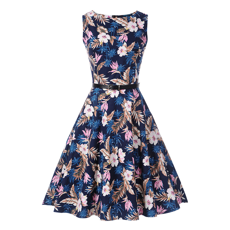 Vintage Floral Print Summer Dress | Top Tier Style