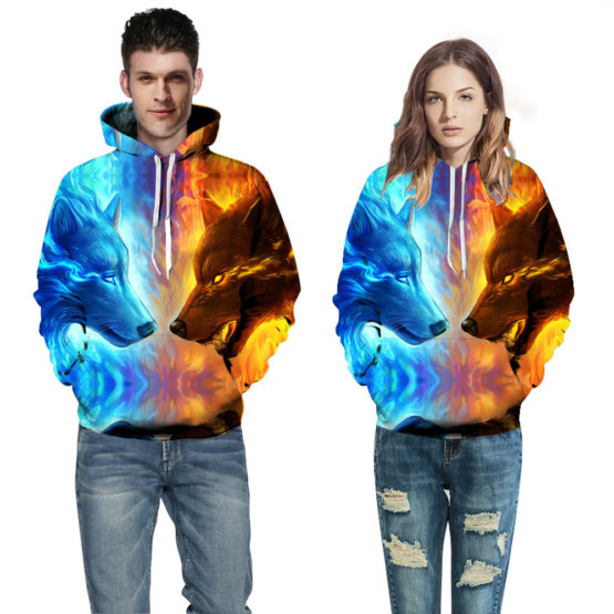 Fire and Ice Dire Wolf Hoodie | Top Tier Style